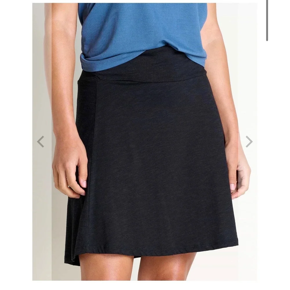 Toad&Co Chaka Skirt Womens size XL Black Organic Cotton Tencel A-Line Mini Skirt